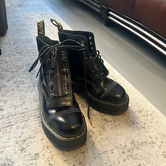 Dr Martens Sinclair Women's Leather Platform Boots - Size 7 - Picture 1 of 4